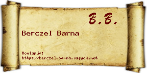 Berczel Barna névjegykártya