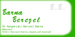 barna berczel business card